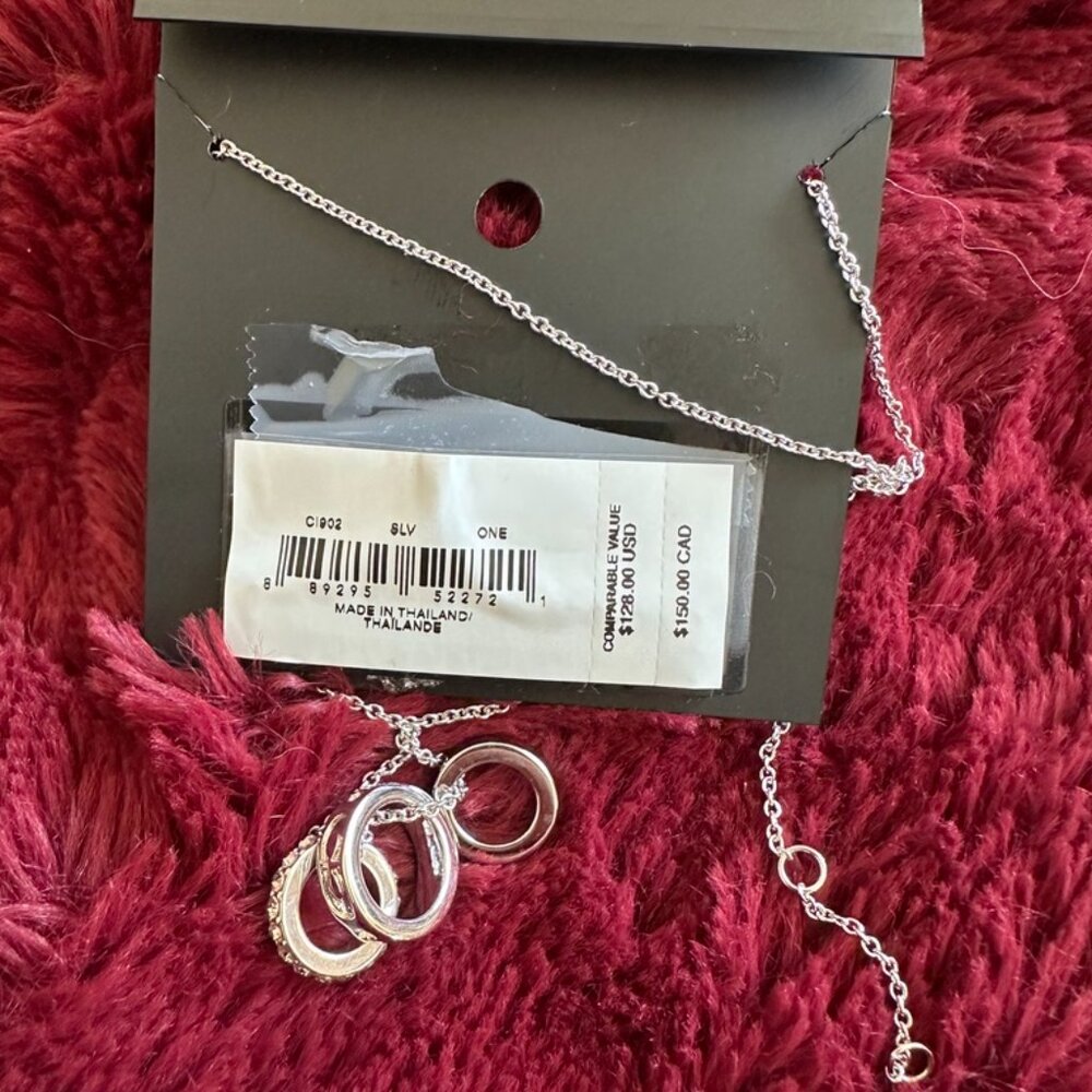 NWT! RARE! Coach CI902 Women's Signature Rondell Charm Necklace In Silver - Picture 5 of 5